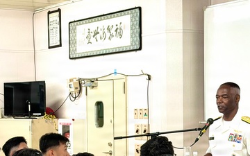 U.S. Naval War College President Addresses Japan Maritime Self-Defense Force Midshipmen During International Naval Review 250