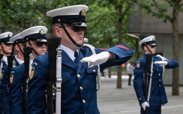 Coast Guard Ceremonial Honor Guard Performs at 9/11 Memorial during Sail 250