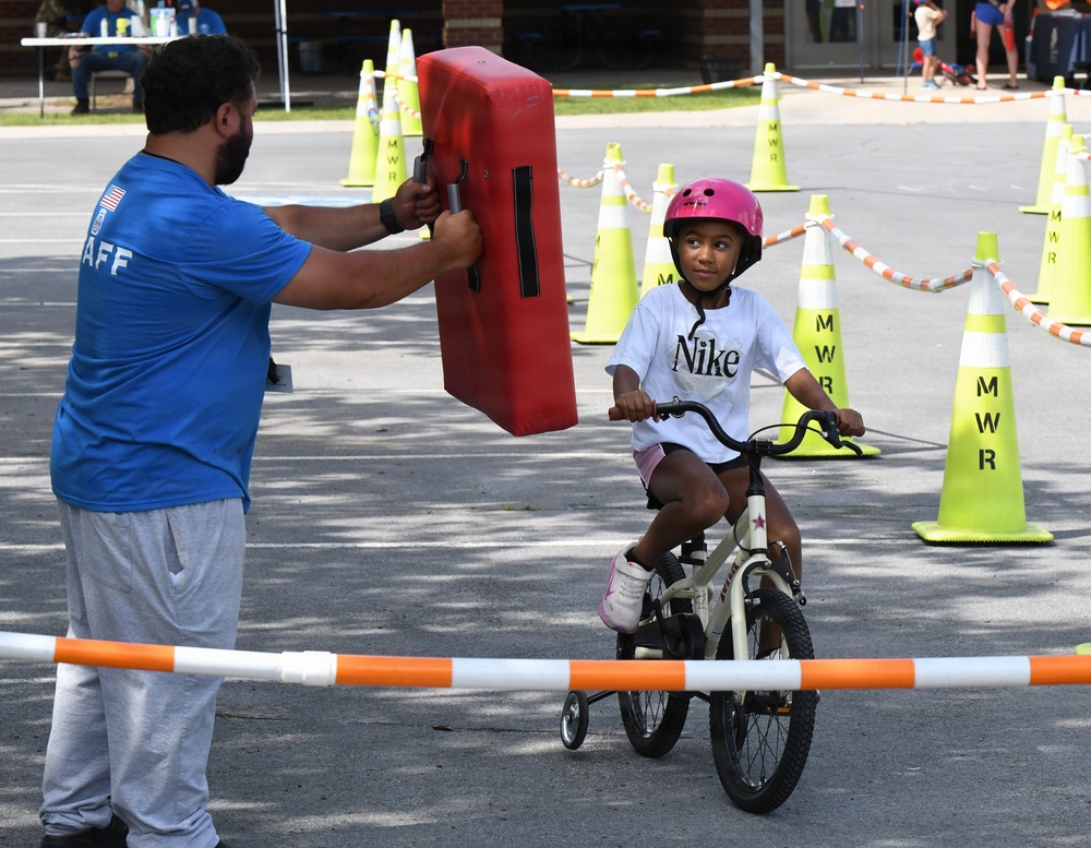Fort Drum children test their safety skills during annual Bike Rodeo