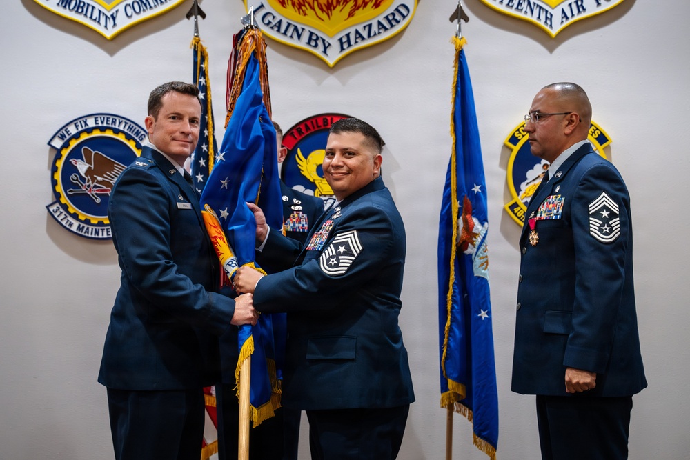 317th Airlift Wing changes responsibility between senior enlisted chief master sergeants