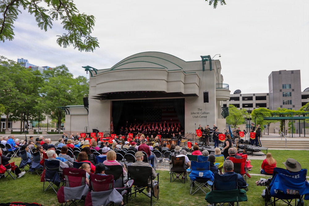 Military Band and Choir Perform at John W. Gallivan Utah Center Outdoor Amphitheater