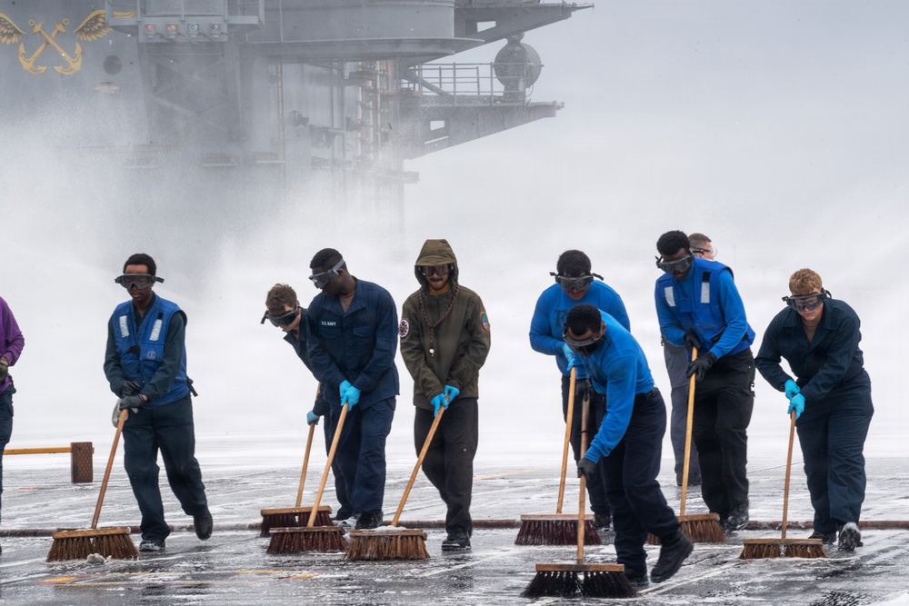USS Carl Vinson (CVN 70) conducts aqueous film-forming foam testing