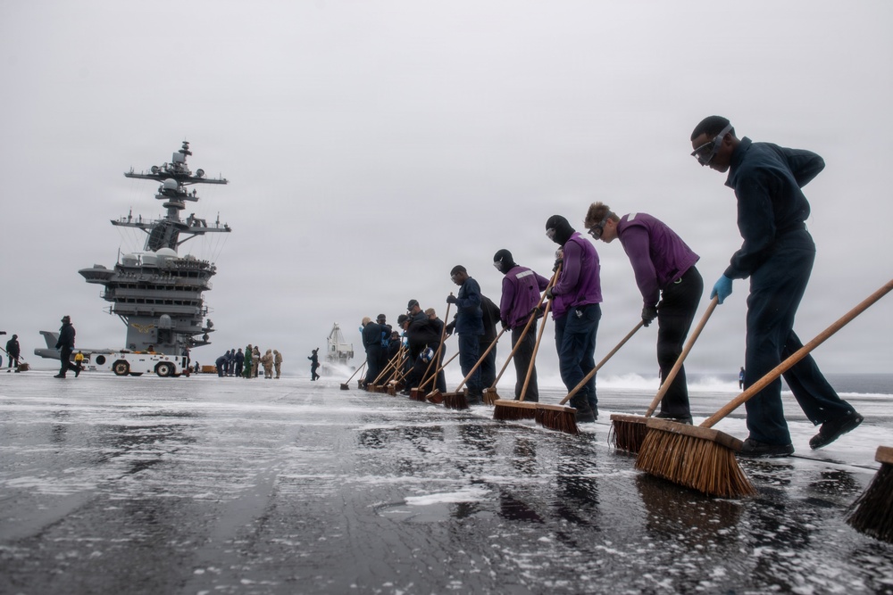 USS Carl Vinson (CVN 70) conducts aqueous film-forming foam testing