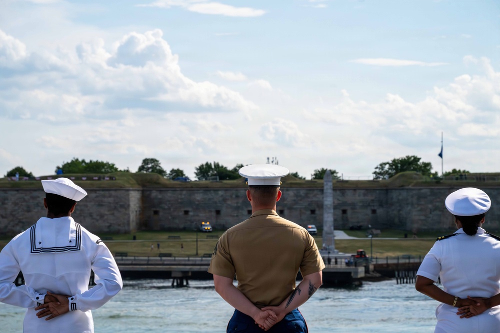 USS Arlington Arrives in Boston