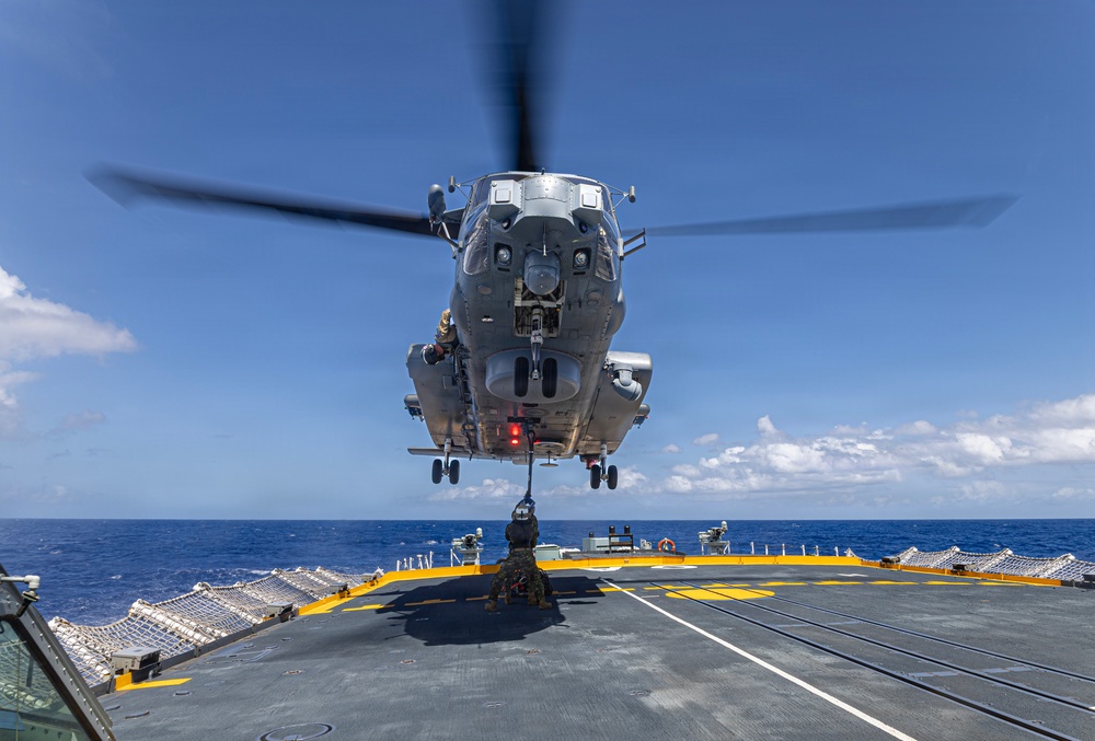 HMCS Ottawa conducts helicopter operations during RIMPAC 2026