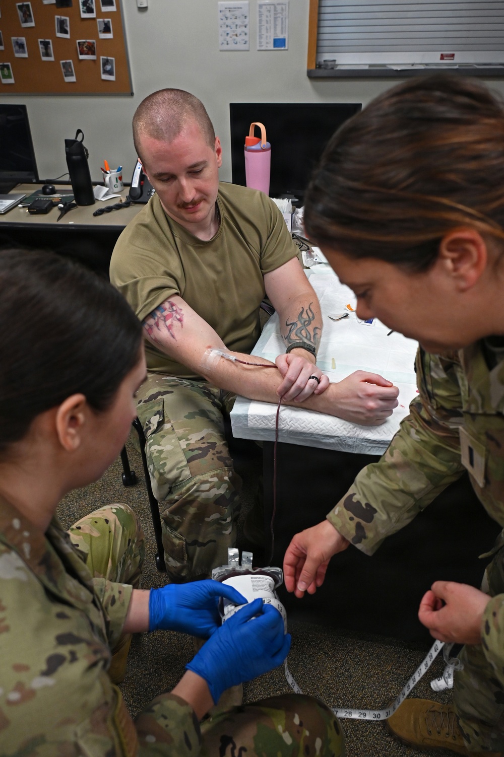119th Wing Airmen Measure Blood Bag Volume