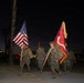 1st Combat Readiness Regiment Marines and Sailors participate in a 10k night hike