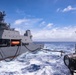 Canadian Halifax-class frigate Regina participates in a replenishment at sea with HMNZS Aotearoa