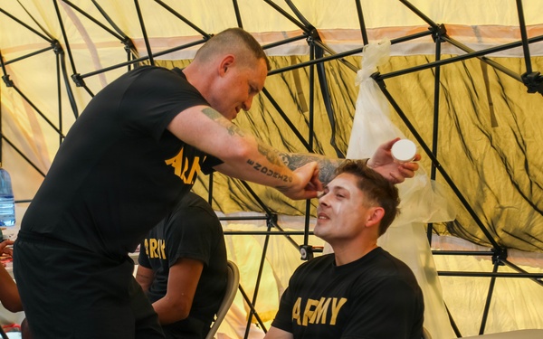 U.S. Soldiers participate in a mass casualty exercise during RIMPAC 2026