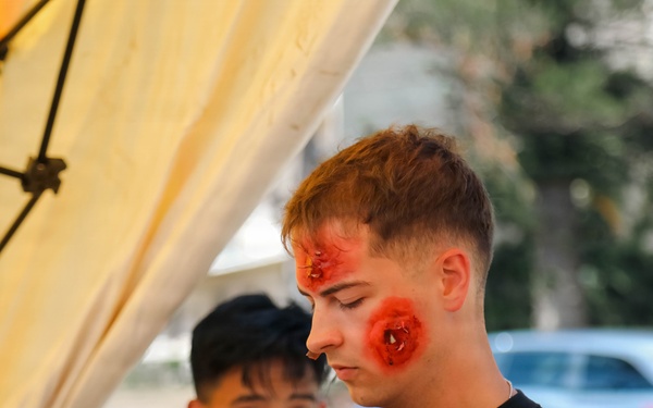 U.S. Soldiers participate in a mass casualty exercise during RIMPAC 2026
