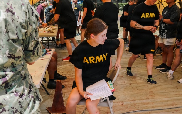 U.S. Soldiers participate in a mass casualty exercise during RIMPAC 2026