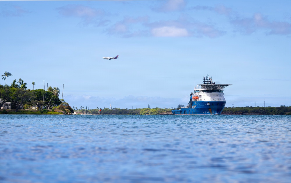 Undersea support vessel ADV Guidance arrives at Joint Base Pearl Harbor-Hickam during RIMPAC 2026
