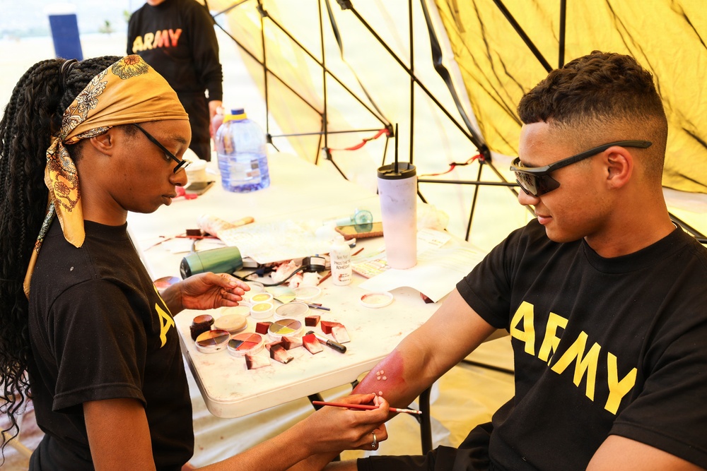 U.S. Soldiers participate in a mass casualty exercise during RIMPAC 2026