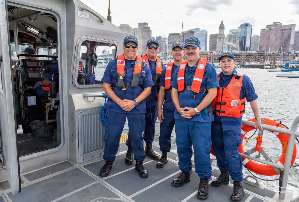 Deputy Commander, Coast Guard Atlantic Area tours Boston Harbor in support of Sail 250