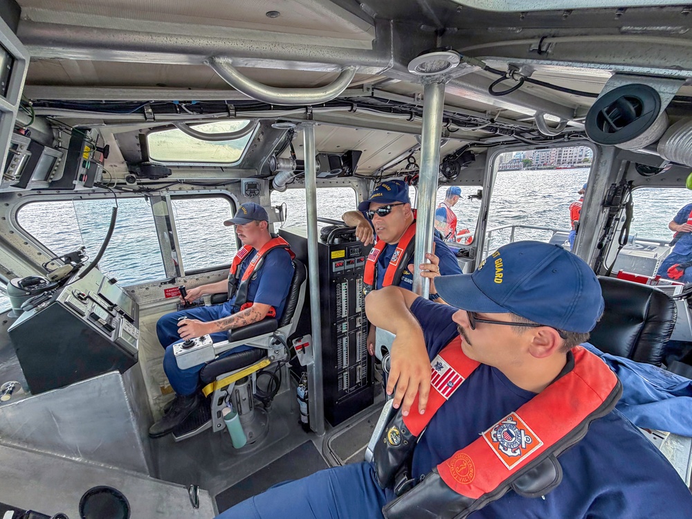 Deputy Commander, Coast Guard Atlantic Area tours Boston Harbor in support of Sail 250