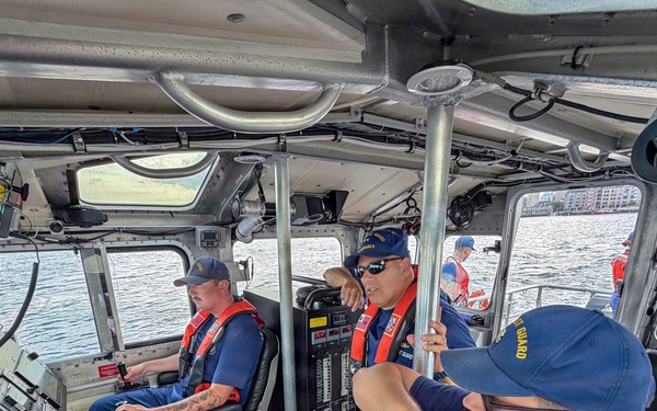 Deputy Commander, Coast Guard Atlantic Area tours Boston Harbor in support of Sail 250