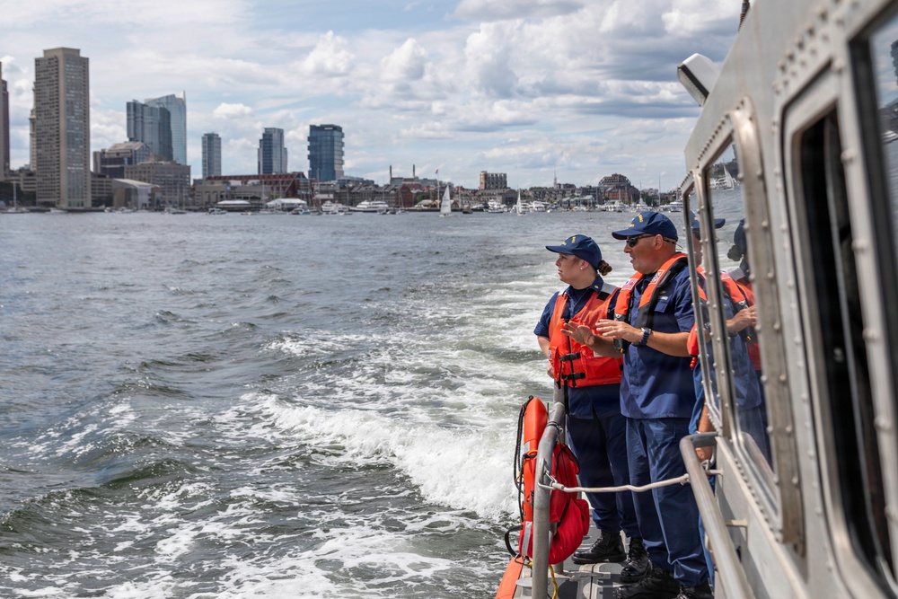 Deputy Commander, Coast Guard Atlantic Area tours Boston Harbor in support of Sail 250