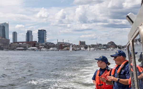 Deputy Commander, Coast Guard Atlantic Area tours Boston Harbor in support of Sail 250