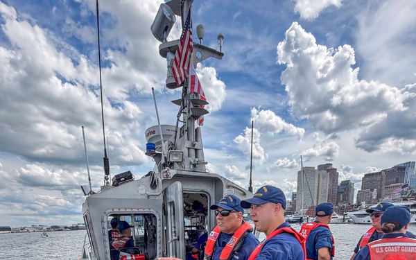 Deputy Commander, Coast Guard Atlantic Area tours Boston Harbor in support of Sail 250