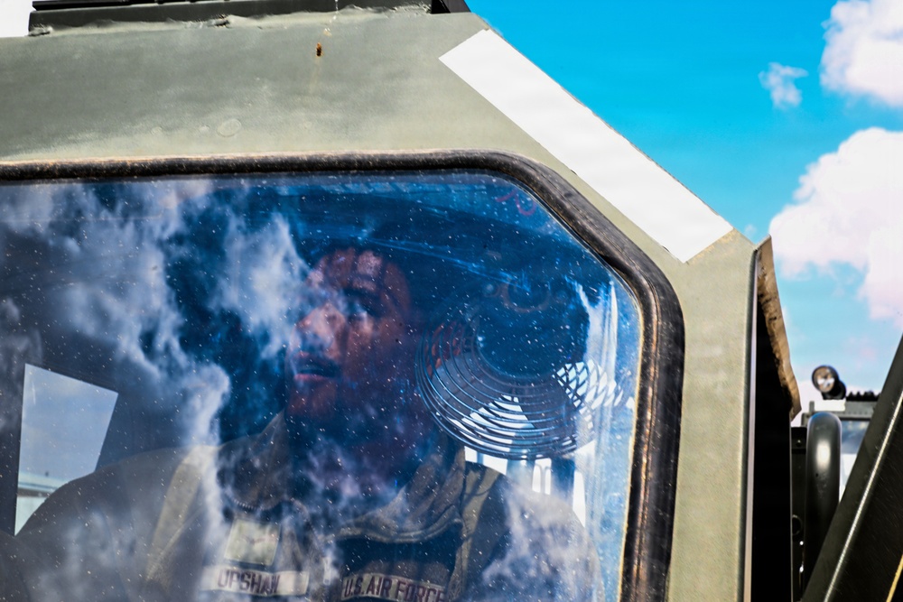 Vehicle maintenance specialist fixes aircraft cargo loader in AOR