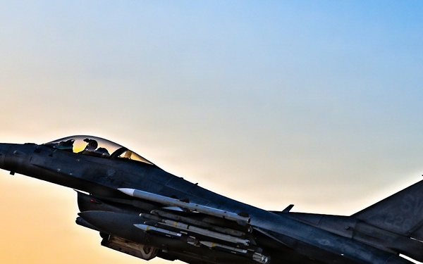 U.S. F-16 Fighting Falcons takeoff in CENTCOM AOR