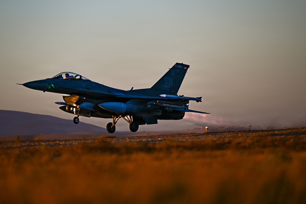 U.S. F-16 Fighting Falcons takeoff in CENTCOM AOR