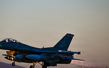U.S. F-16 Fighting Falcons takeoff in CENTCOM AOR