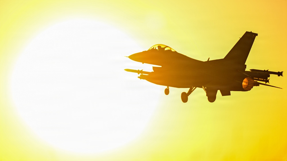 U.S. F-16 Fighting Falcons takeoff in CENTCOM AOR