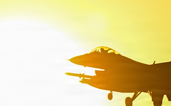 U.S. F-16 Fighting Falcons takeoff in CENTCOM AOR