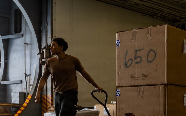 Abraham Lincoln Conducts a Replenishment-at-Sea with USNS Cesar Chavez