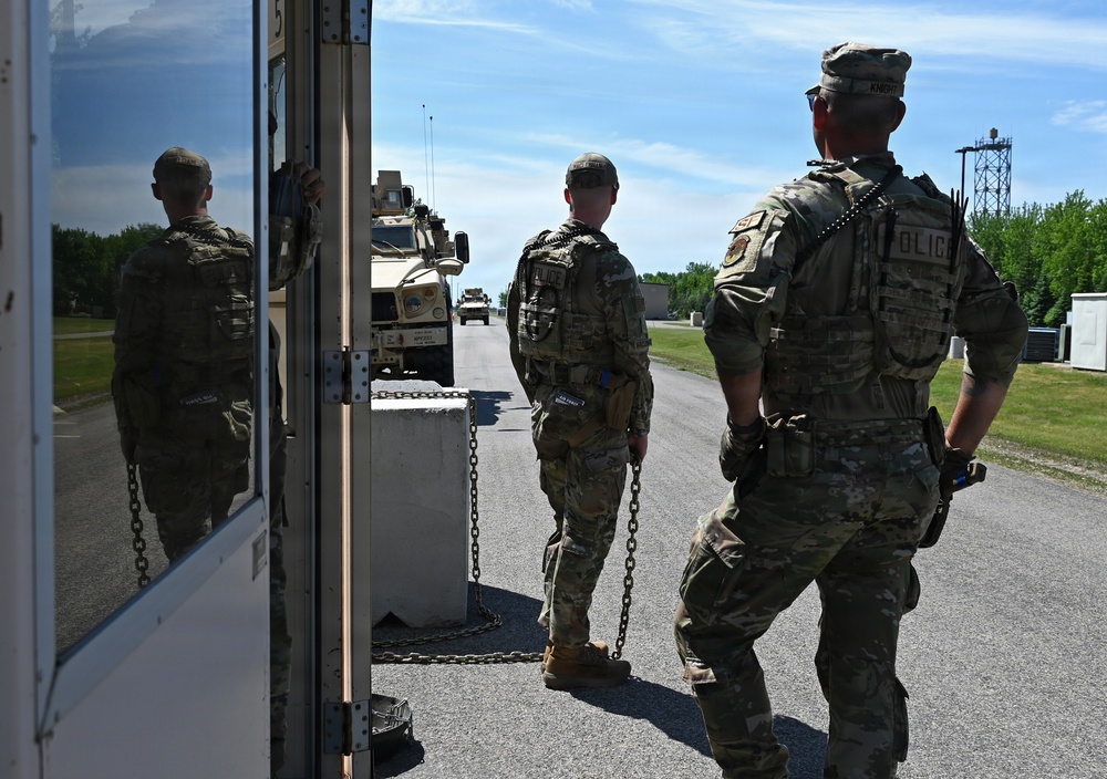 119th Airmen Monitor Entry Control Point