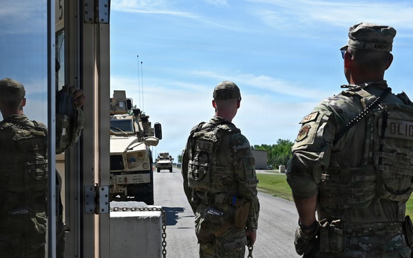 119th Airmen Monitor Entry Control Point