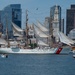 USCGC Eagle sails into Boston Harbor during Sail 250 Parade of Sail
