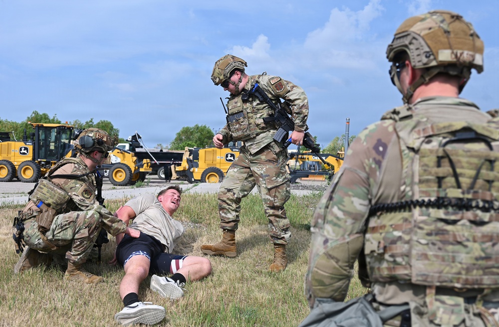 119th Airmen Apprehend Simulated Suspect during Exercise