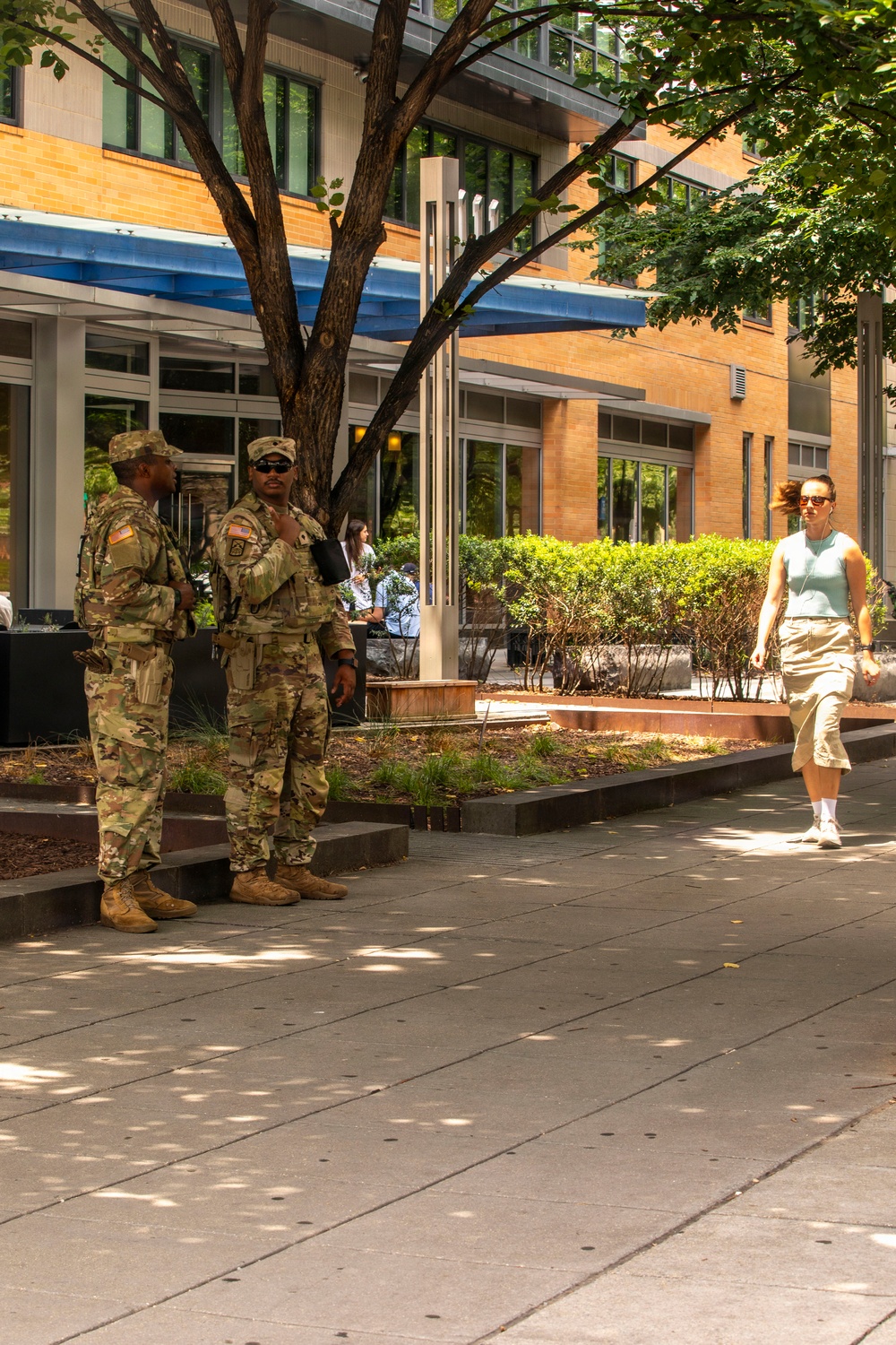 Soldiers with the South Carolina National Guard Conduct Pedestrian Patrols around Navy Yard Metro Station
