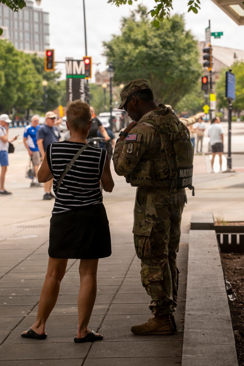 Soldiers with the South Carolina National Guard Conduct Pedestrian Patrols around Navy Yard Metro Station
