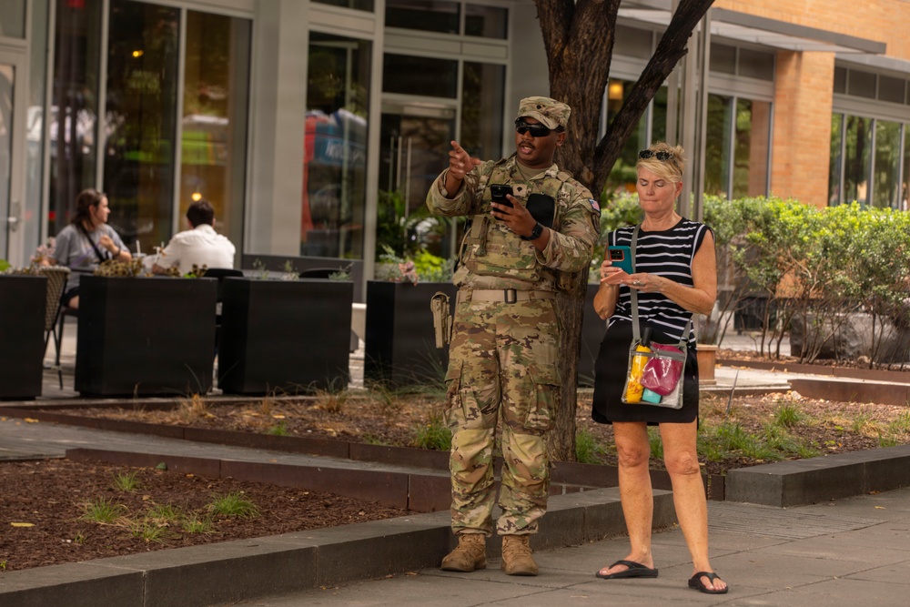 Soldiers with the South Carolina National Guard Conduct Pedestrian Patrols around Navy Yard Metro Station