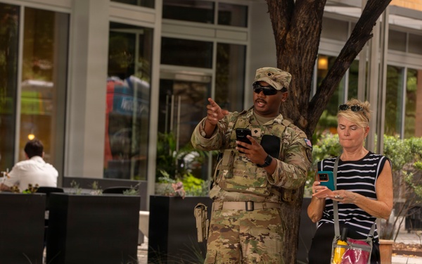 Soldiers with the South Carolina National Guard Conduct Pedestrian Patrols around Navy Yard Metro Station