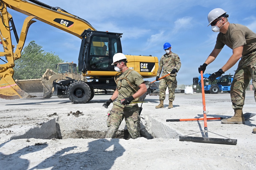 119th Wing Airmen Measure Depth of Crater