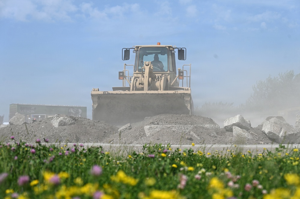 119th Wing Airman Clears Debris from Airfield
