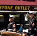 U.S. Marine Corps Mounted Color Guard participates in the Cody Stampede