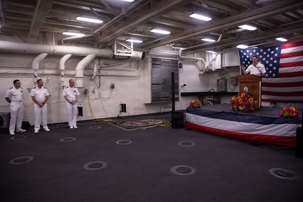 U.S. Navy Reception Ceremony aboard USS Arlington (LPD 24)