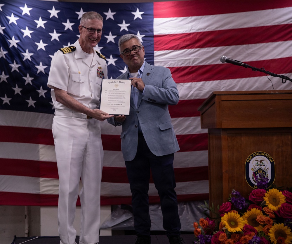 U.S. Navy Reception Ceremony aboard USS Arlington (LPD 24)