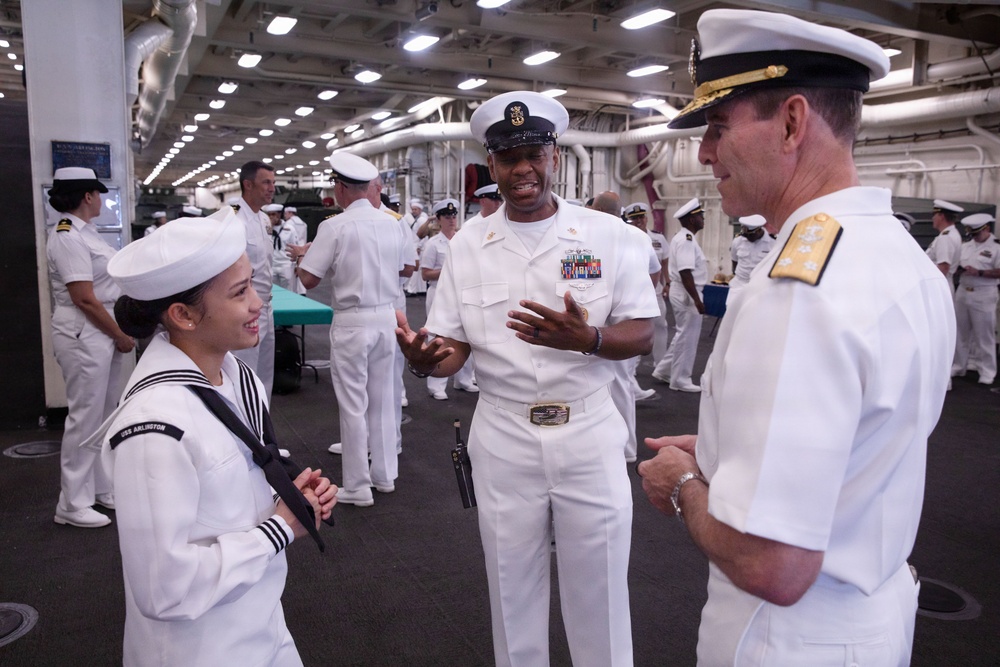 U.S. Navy Reception Ceremony aboard USS Arlington (LPD 24)