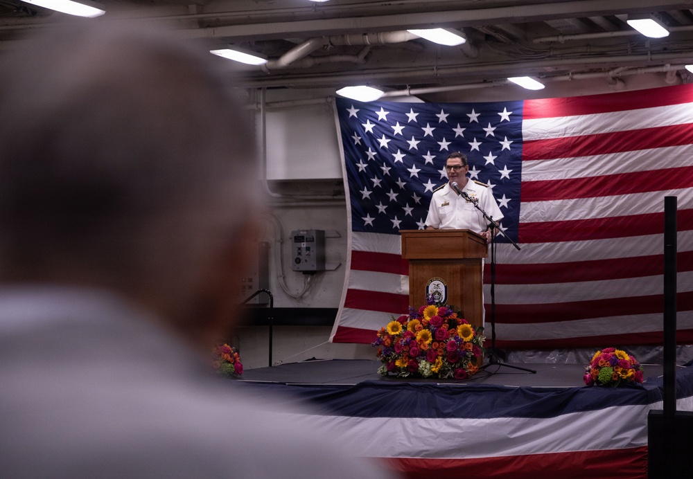 U.S. Navy Reception Ceremony aboard USS Arlington (LPD 24)