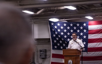 U.S. Navy Reception Ceremony aboard USS Arlington (LPD 24)