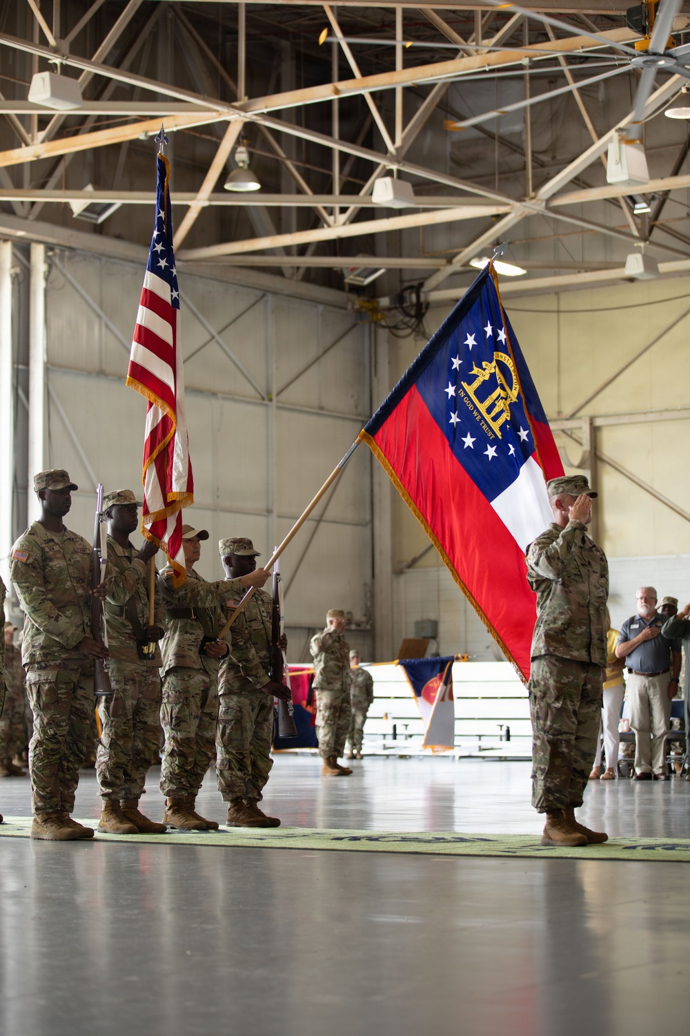 Presenting colors at Change of Responsibility Ceremony