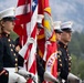 U.S. Marine Corps Mounted Color Guard participates in the Rooftop Rodeo