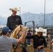 U.S. Marine Corps Mounted Color Guard participates in the Rooftop Rodeo