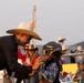 U.S. Marine Corps Mounted Color Guard participates in the Rooftop Rodeo